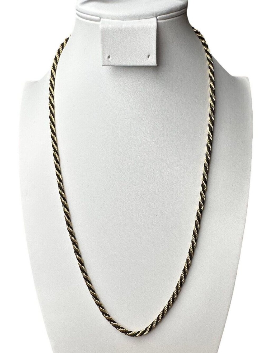 Trifari Gold Rope Chain with Black Rope Swirl Necklace 24"